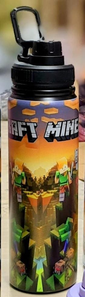 TrendoPrint Minecraft Sipper Water Bottle For Kids & Loving Ones (SP-22) 600 ml Water Bottle (Set of 1, Multicolor)